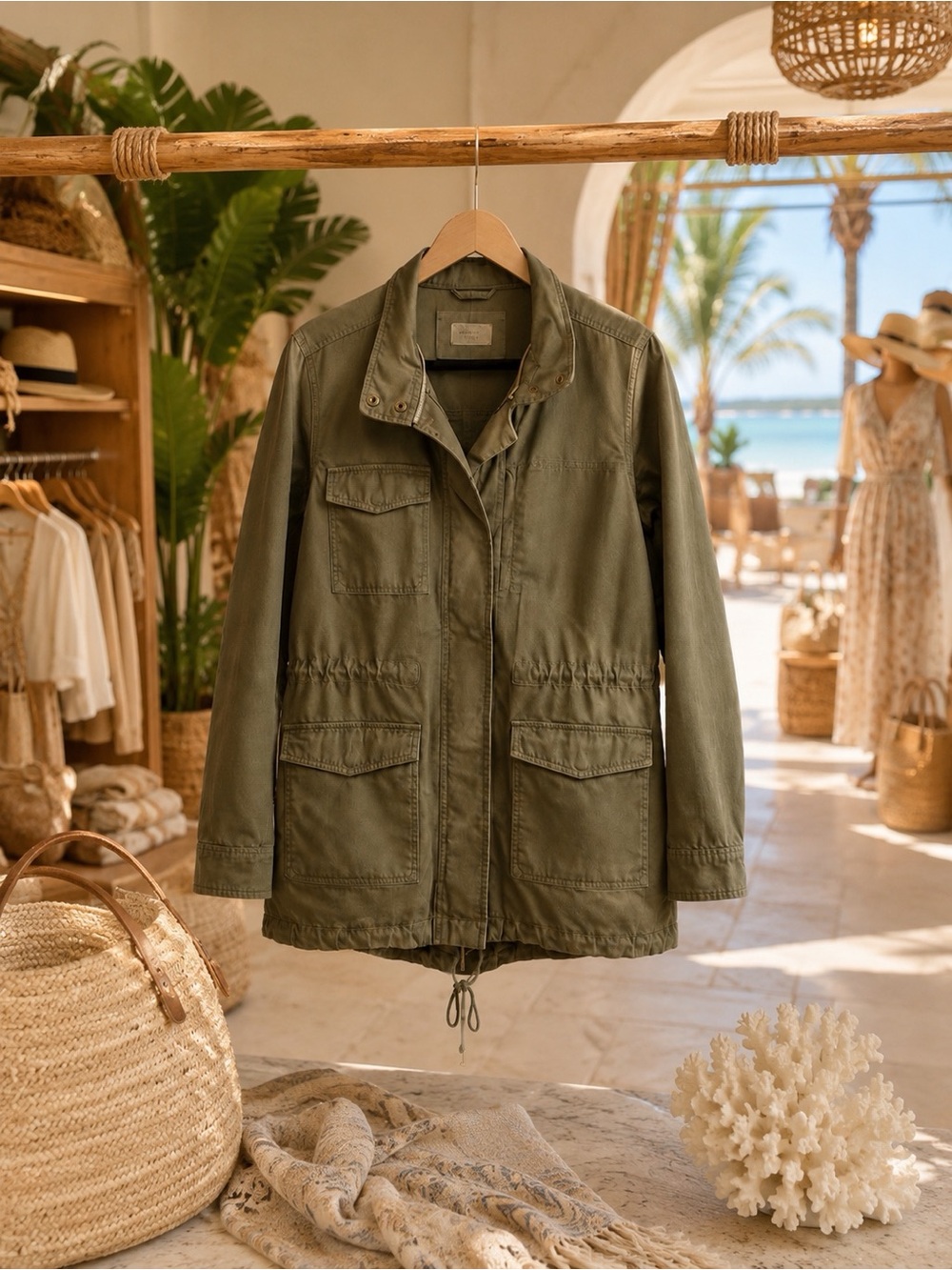 Marine Layer Corpcore Lawton Hippie Army Green Utility Coat Military Jacket
